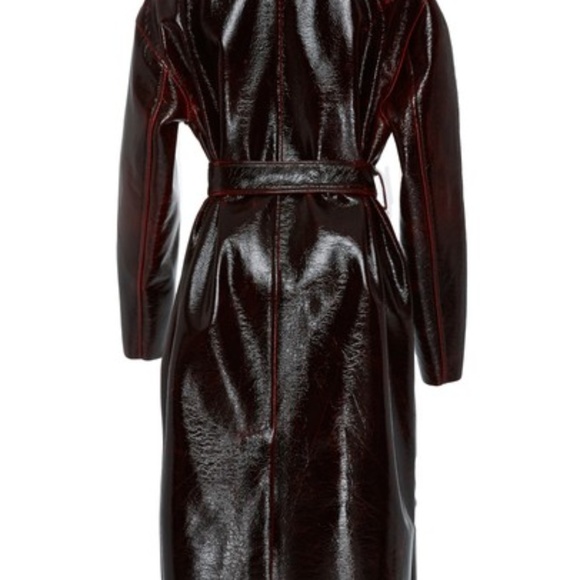 Tibi brown patent pvc trench coat leather NWOT M - Picture 3 of 3